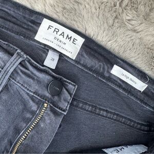 Frame Denim Le High Skinny Preston Black Sz 26